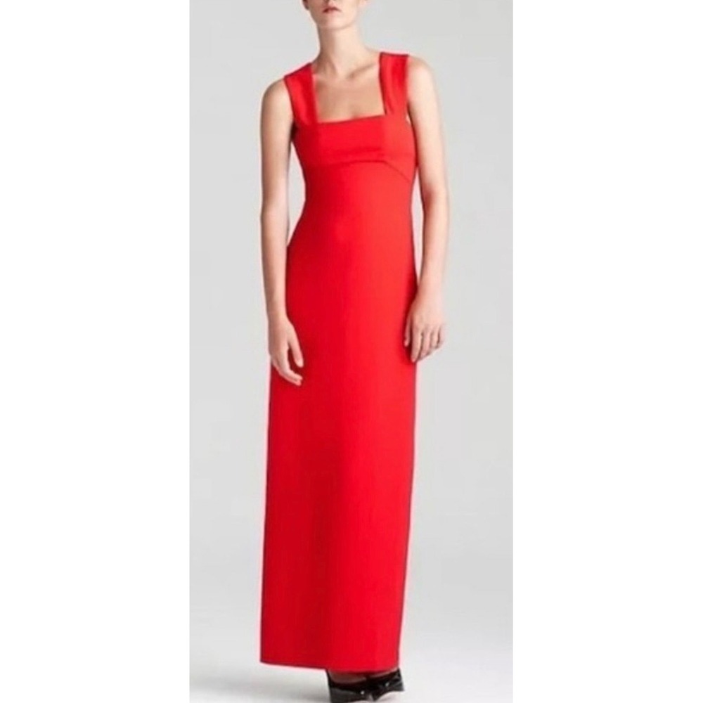 BCBGMAXAZRIA Agata Red Square Neck V-Back Maxi Gown Dress Size 4 NEW S2 - Picture 7 of 12